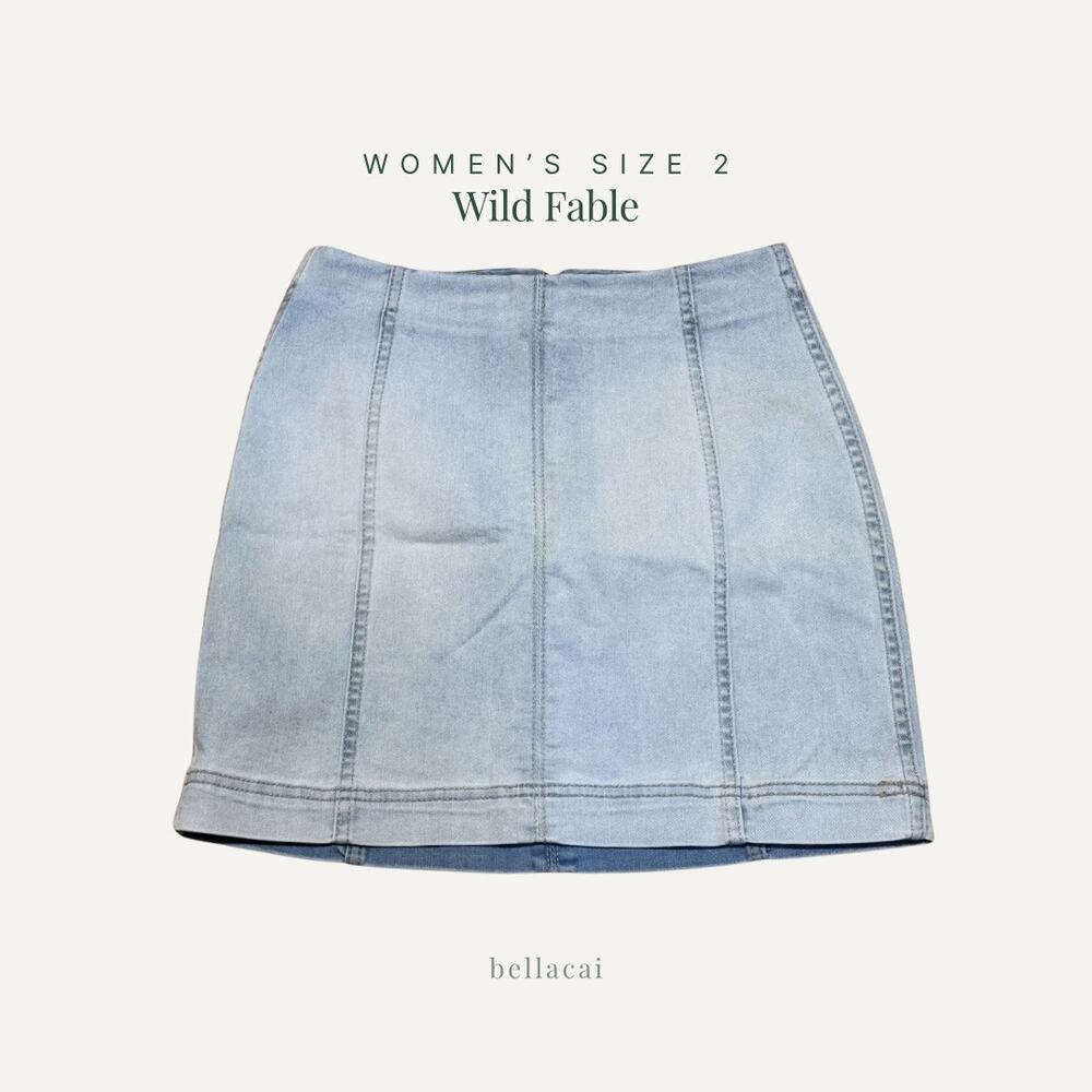 Wild Fable | Women's Y2K Inspired Seamed Denim High Rise Mini Skirt Size 2